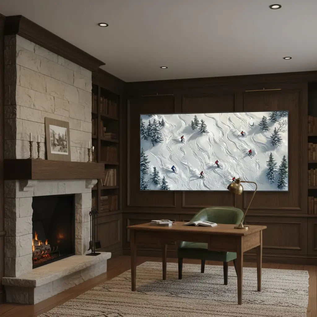 Skiing Sport Art Textured Painting Canvas #P133 ArtiQuo