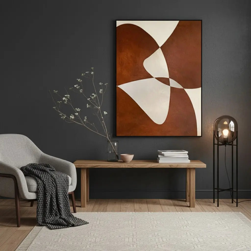Beige & Brown Abstract #PB172 ArtiQuo