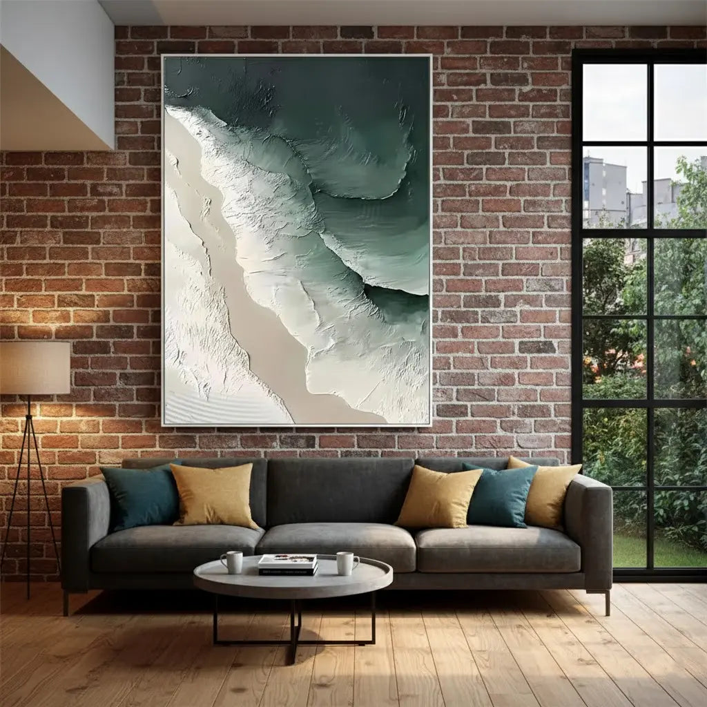 Ocean And Sky Abstract Textured Canvas Art #P225 ArtiQuo
