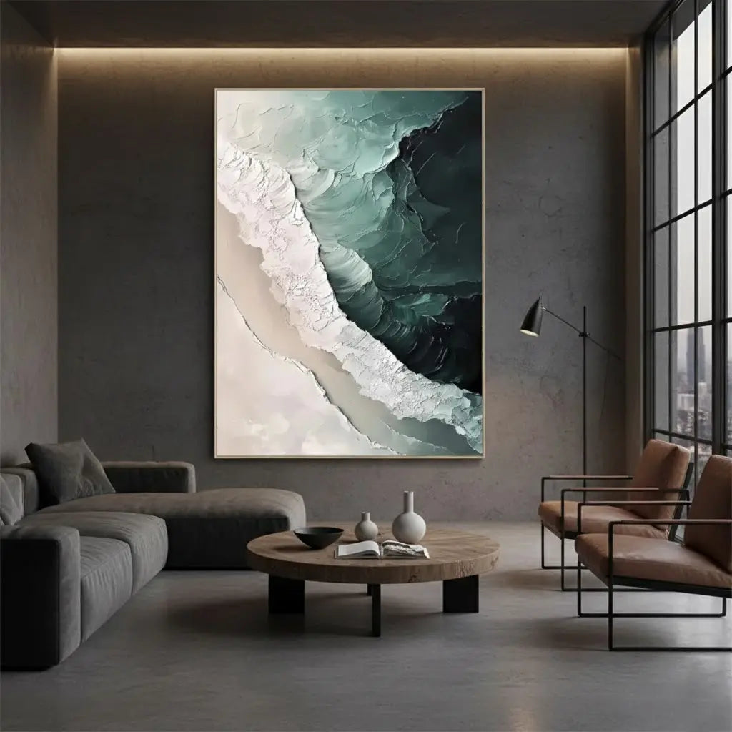 Ocean And Sky Abstract Textured Canvas Art #P226 ArtiQuo