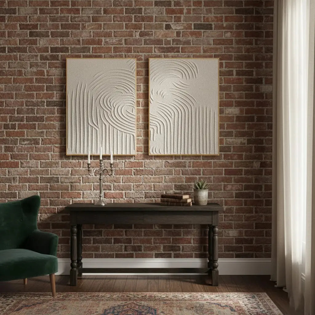 Beige & Brown Abstract Set of 2 #BBM2 ArtiQuo