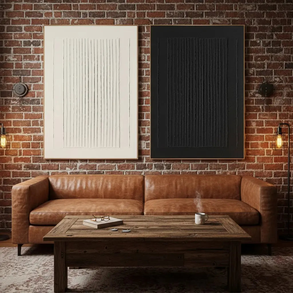 Minimalist Textured Painting Canvas Set of 2 #BM6 ArtiQuo
