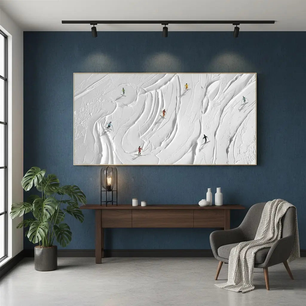 Skiing Sport Art Textured Painting Canvas #P92 ArtiQuo