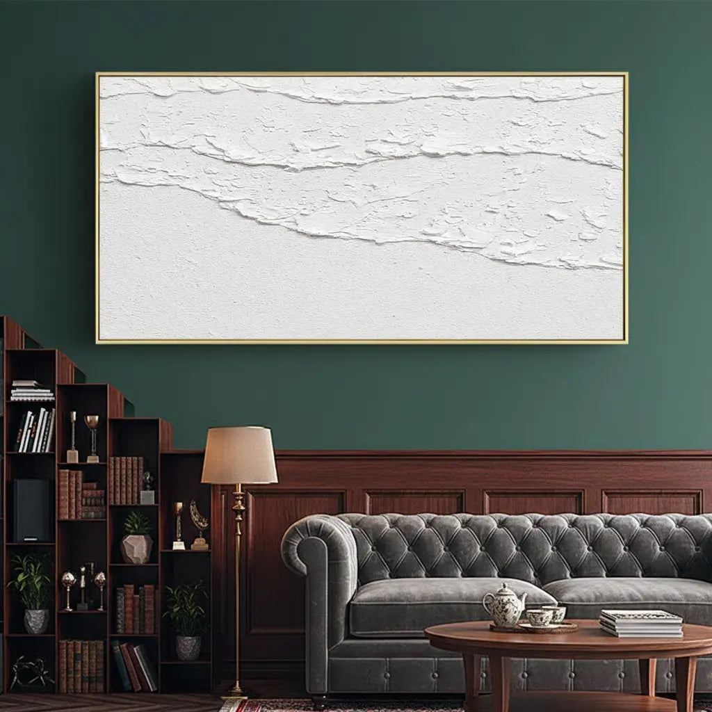 White Minimalist Textured Painting Canvas #P95 ArtiQuo