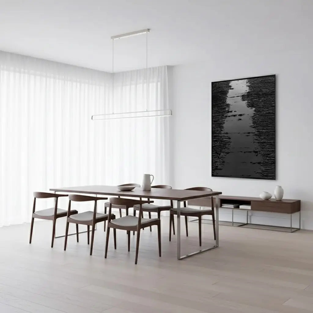 Black Minimalist Textured Painting Canvas #BM9 ArtiQuo