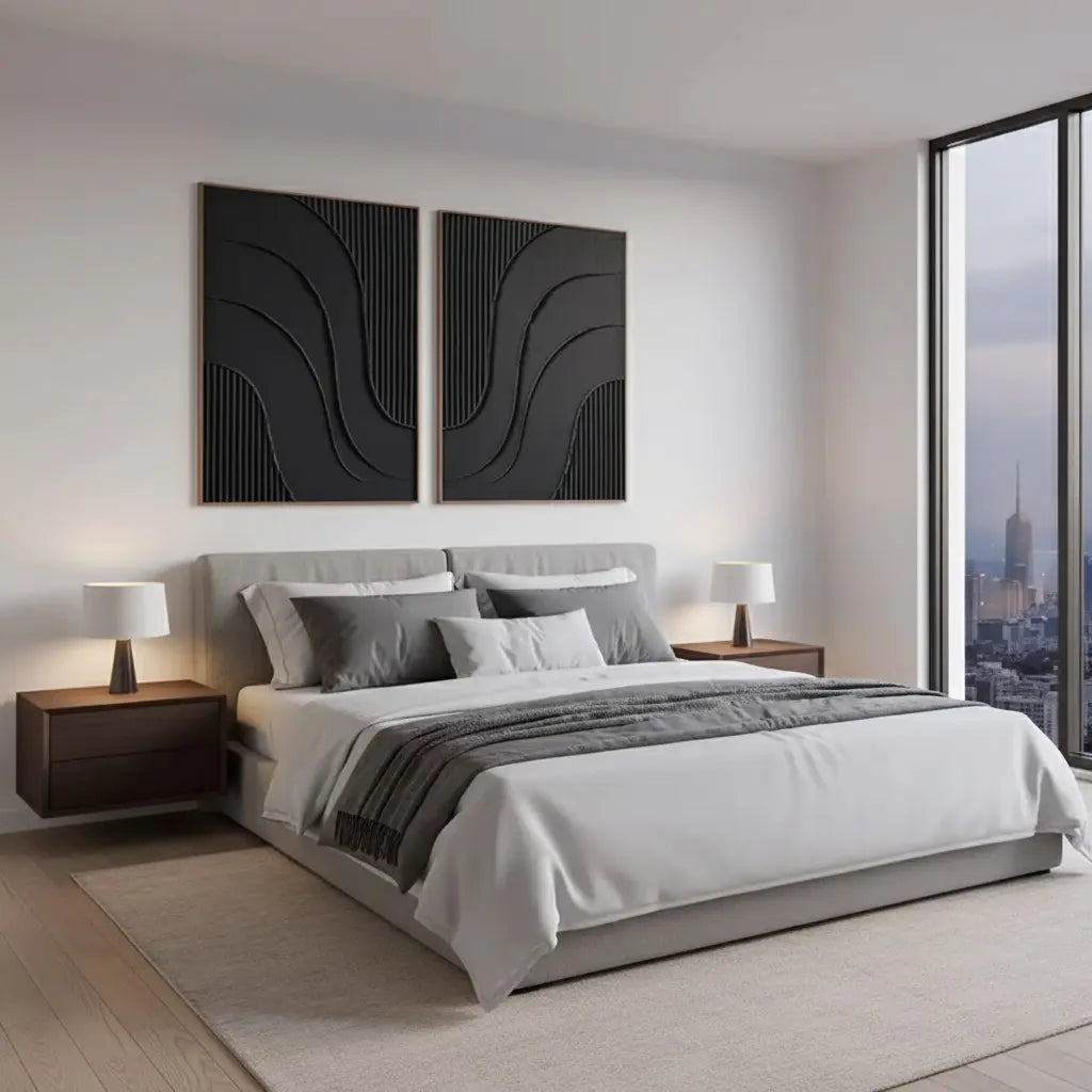 Modern house décor with neutral wall art