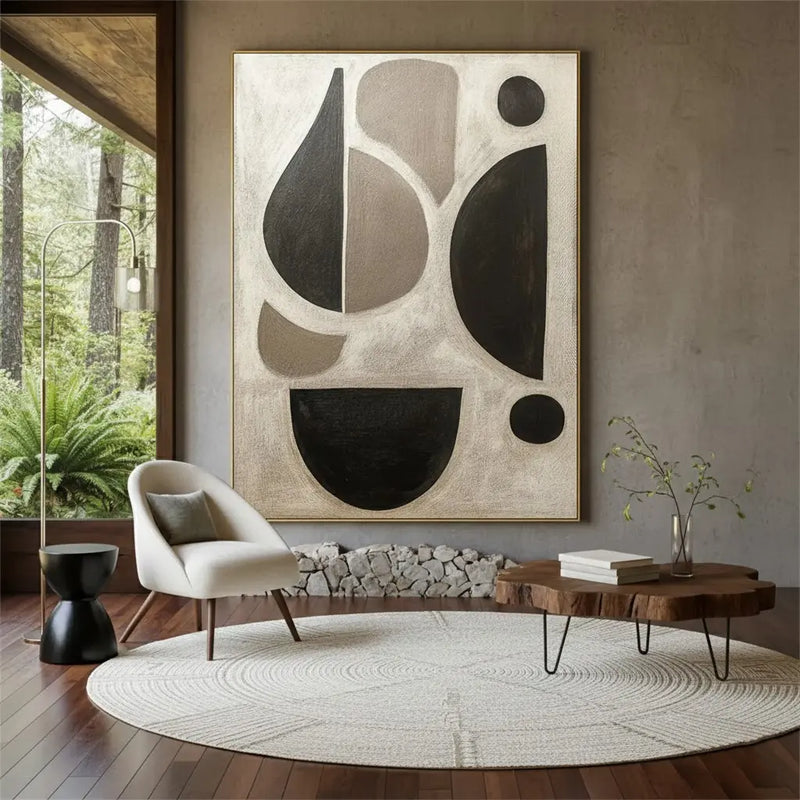 Contemporary abstract painting styled in an opulent modern residence