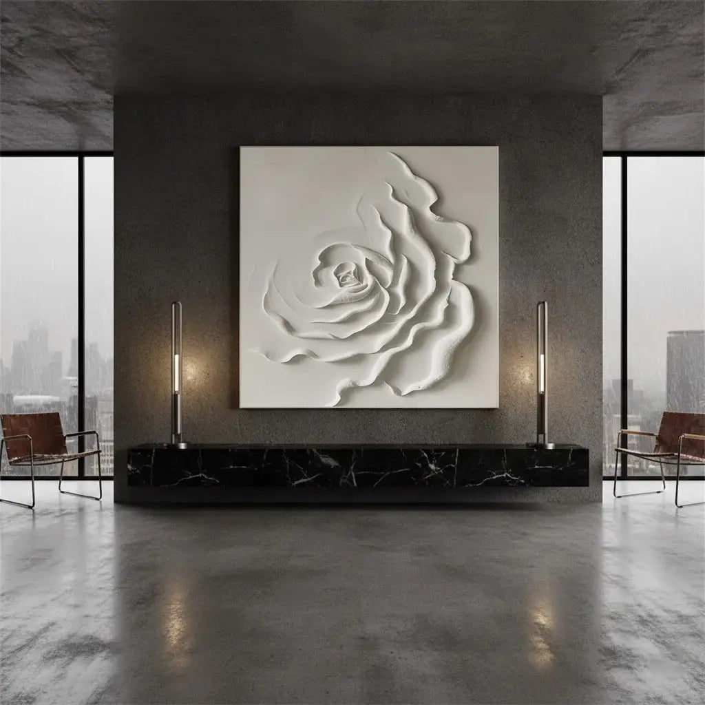 Beige Flower And Tree Abstract Texture Canvas Art #P100 ArtiQuo