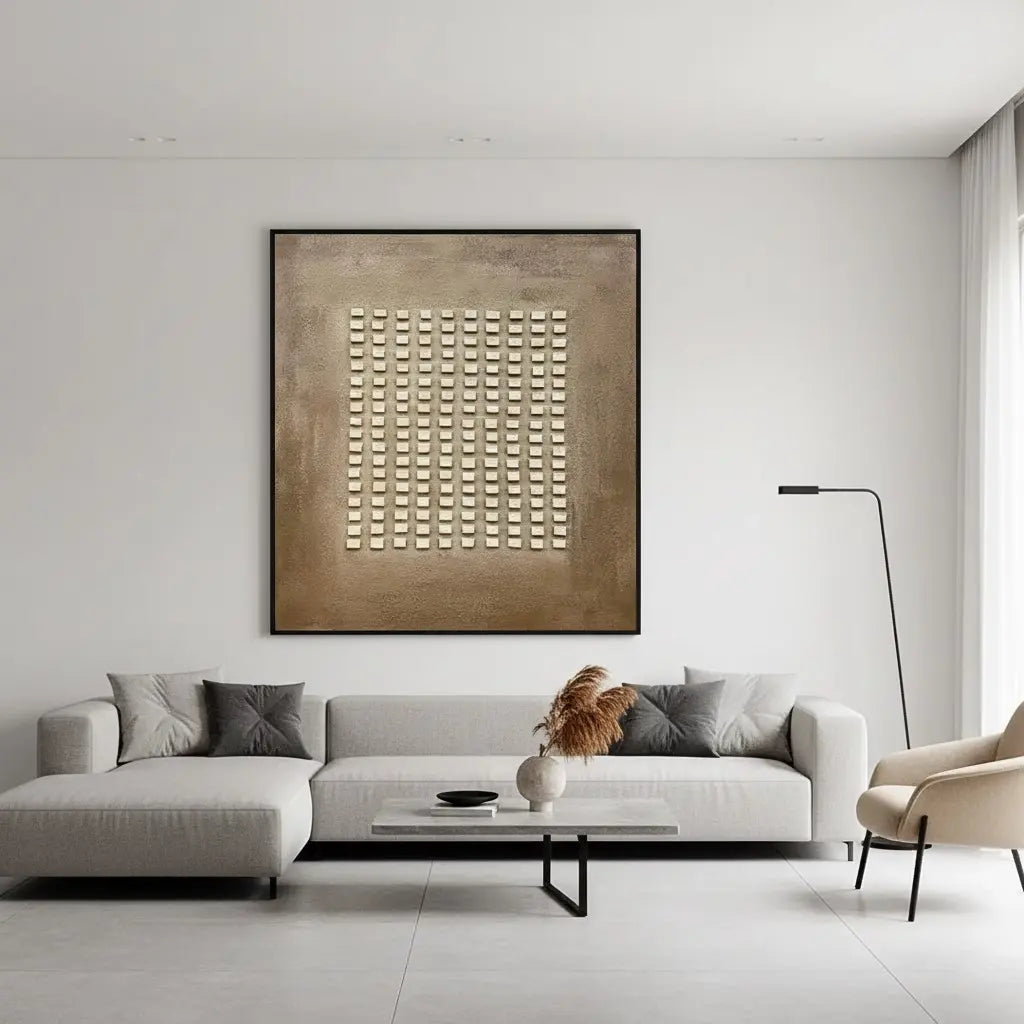 Beige & Brown Abstract #P106 ArtiQuo