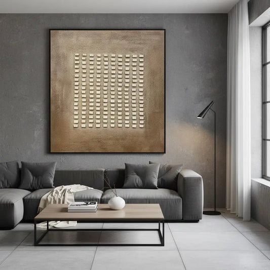 Beige & Brown Abstract #P106 ArtiQuo