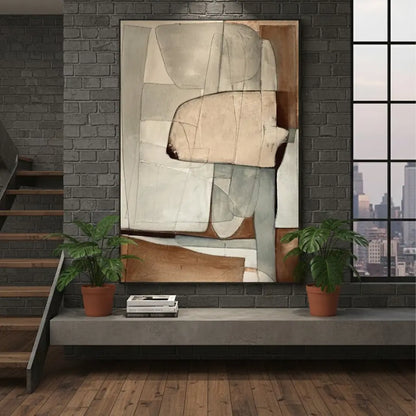 Beige & Brown Abstract #PB110 ArtiQuo