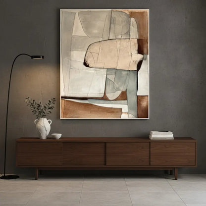 Beige & Brown Abstract #PB110 ArtiQuo