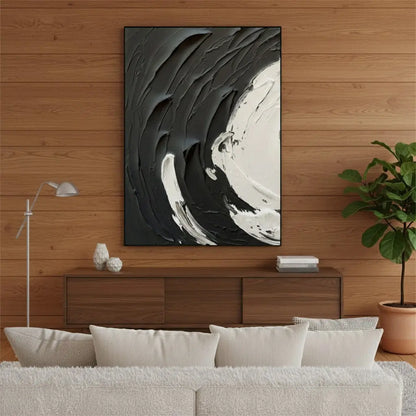Black White Textured Minimalist Wall Art #BM11 ArtiQuo