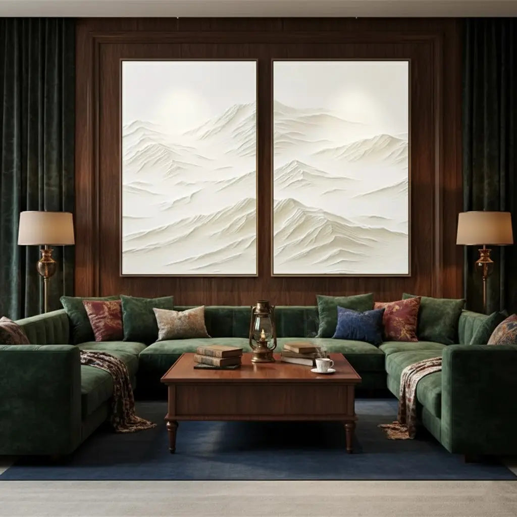 Plaster Art Minimalist Textured Paintings Set of 2 #P120 ArtiQuo