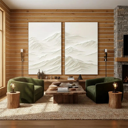 Plaster Art Minimalist Textured Paintings Set of 2 #P120 ArtiQuo