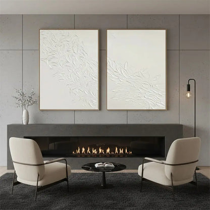 Plaster Art Minimalist Textured Paintings Set of 2 #P121 ArtiQuo