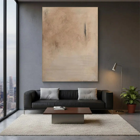 Beige & Brown Abstract Wall Art #PB122 ArtiQuo