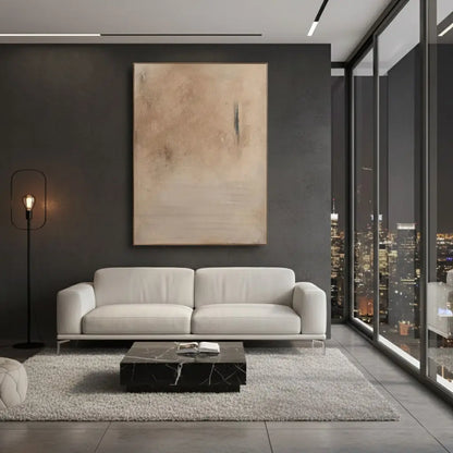 Beige & Brown Abstract Wall Art #PB122 ArtiQuo