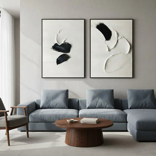 Minimalist Textured Painting Canvas Set of 2 #P123 ArtiQuo