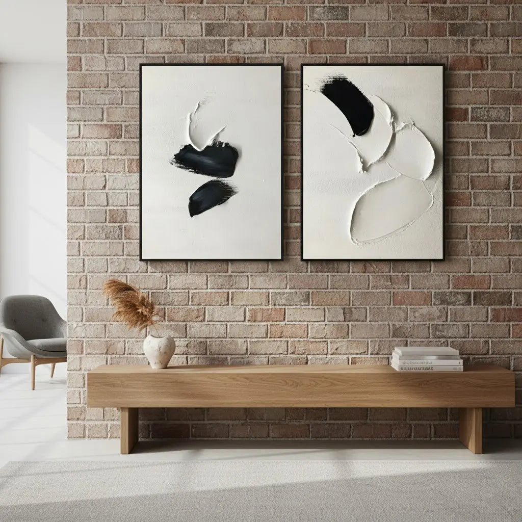 Minimalist Textured Painting Canvas Set of 2 #P123 ArtiQuo