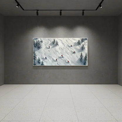 Skiing Sport Art Textured Painting Canvas #P133 ArtiQuo