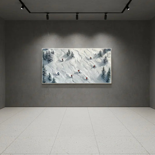 Skiing Sport Art Textured Painting Canvas #P133 ArtiQuo