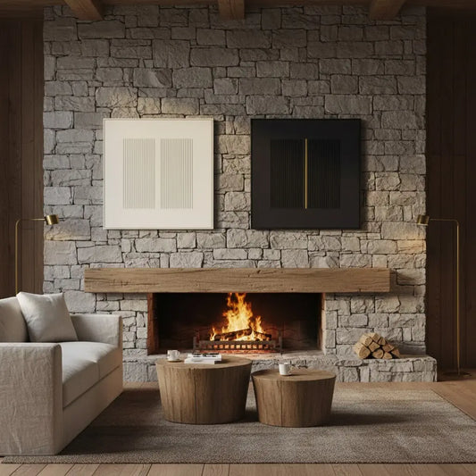 Beige & Black Wabi Sabi Square Set of 2 Wall Art #PB134 ArtiQuo