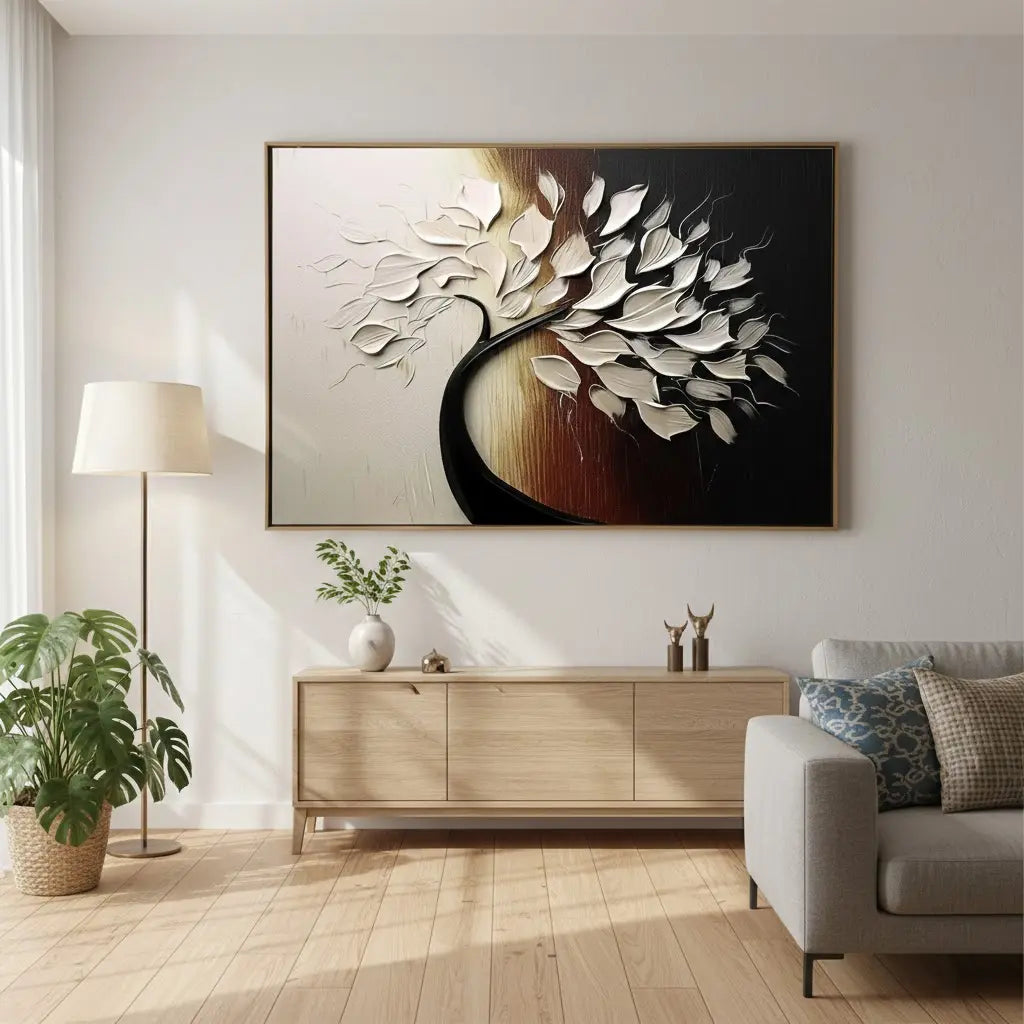 Flower & Tree Abstract Texture Canvas Art #P139 ArtiQuo