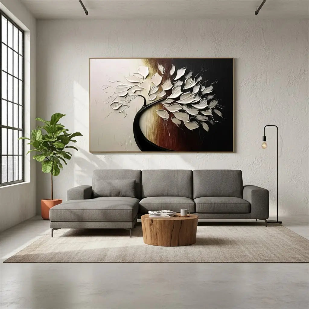 Flower & Tree Abstract Texture Canvas Art #P139 ArtiQuo
