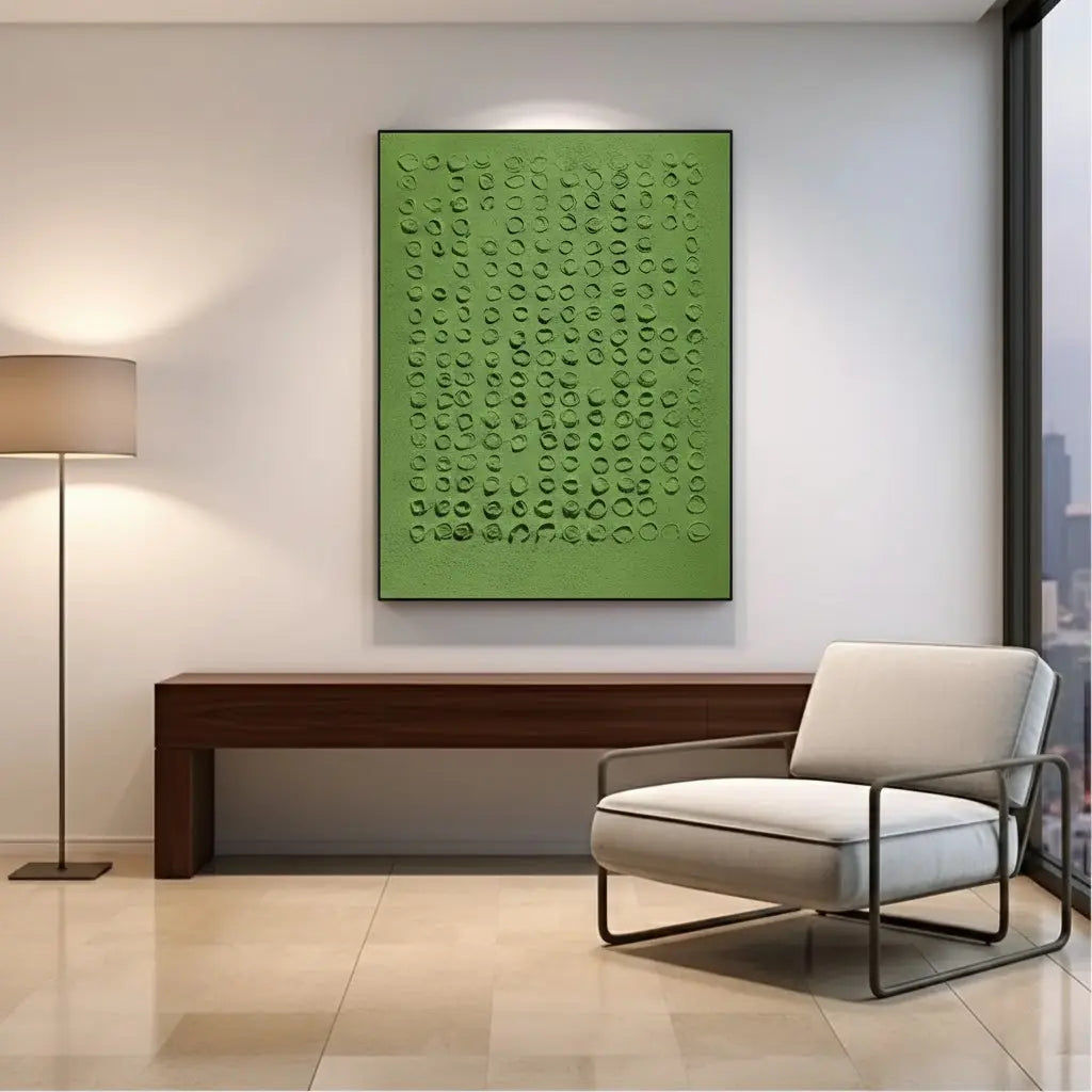Green Abstract Textured Wall Art #P140 ArtiQuo