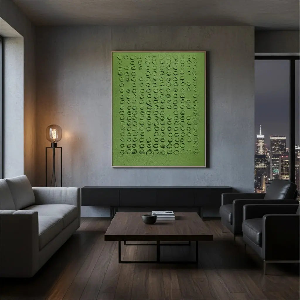 Green Abstract Textured Wall Art #P140 ArtiQuo
