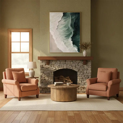 Ocean And Sky Abstract Textured Canvas Art #P141 ArtiQuo