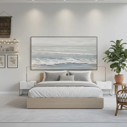 Ocean And Sky Abstract Textured Canvas Art #P144 ArtiQuo