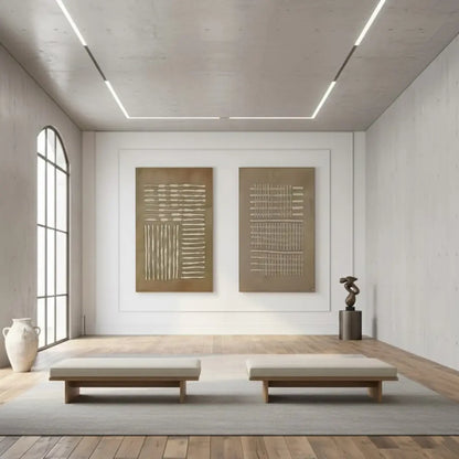 Beige & Brown Abstract Set of 2 #PB147 ArtiQuo