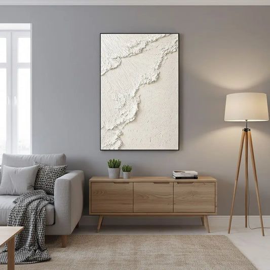 Beige Minimalist Textured Wall Art #P14 ArtiQuo