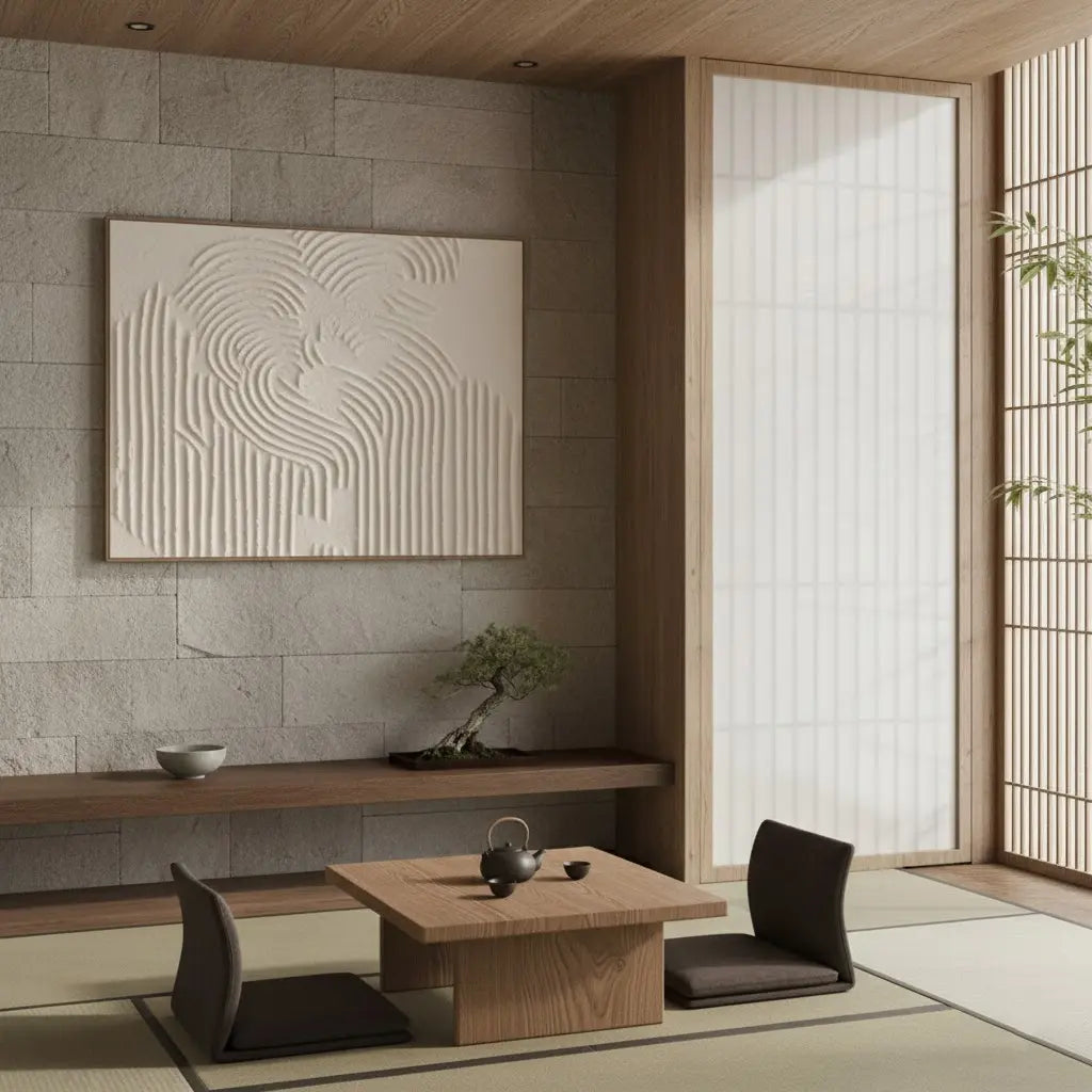 Beige & Brown Abstract #BBM14 ArtiQuo