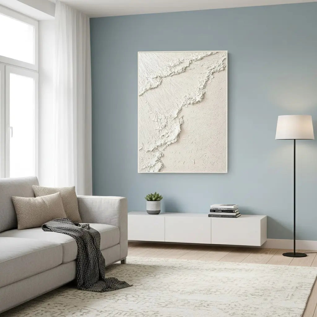 Beige Minimalist Textured Wall Art #P14 ArtiQuo