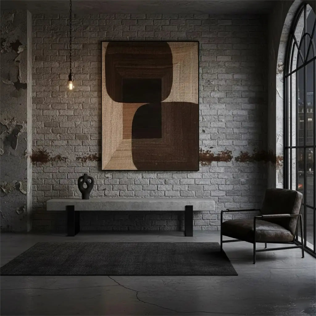 Beige & Brown Abstract #PB153 ArtiQuo
