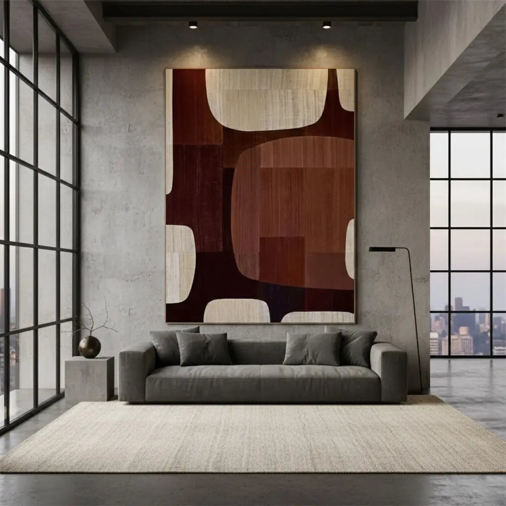 Beige & Brown Abstract #PB158 ArtiQuo