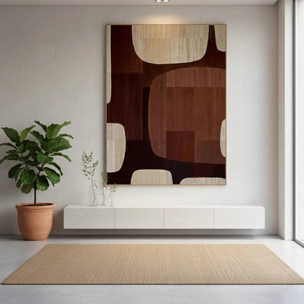 Beige & Brown Abstract #PB158 ArtiQuo