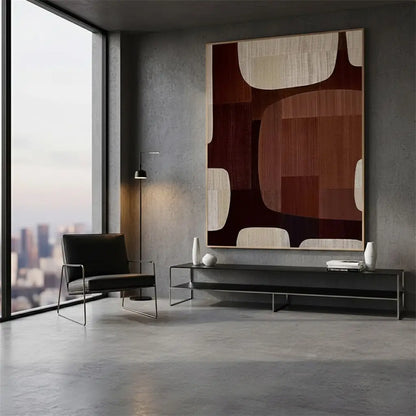 Beige & Brown Abstract #PB158 ArtiQuo