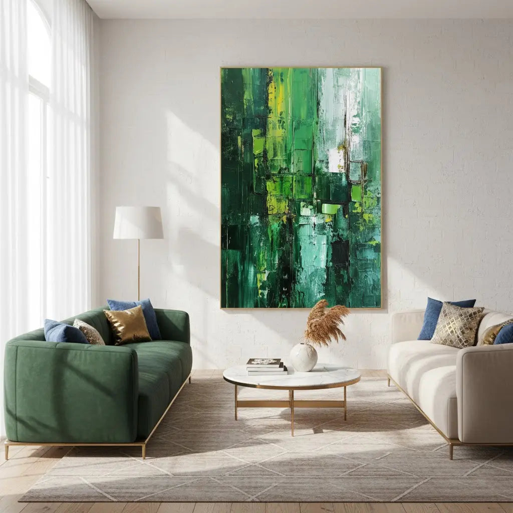 Blue & Green Abstract #P159 ArtiQuo