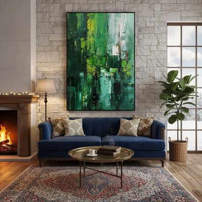 Blue & Green Abstract #P159 ArtiQuo