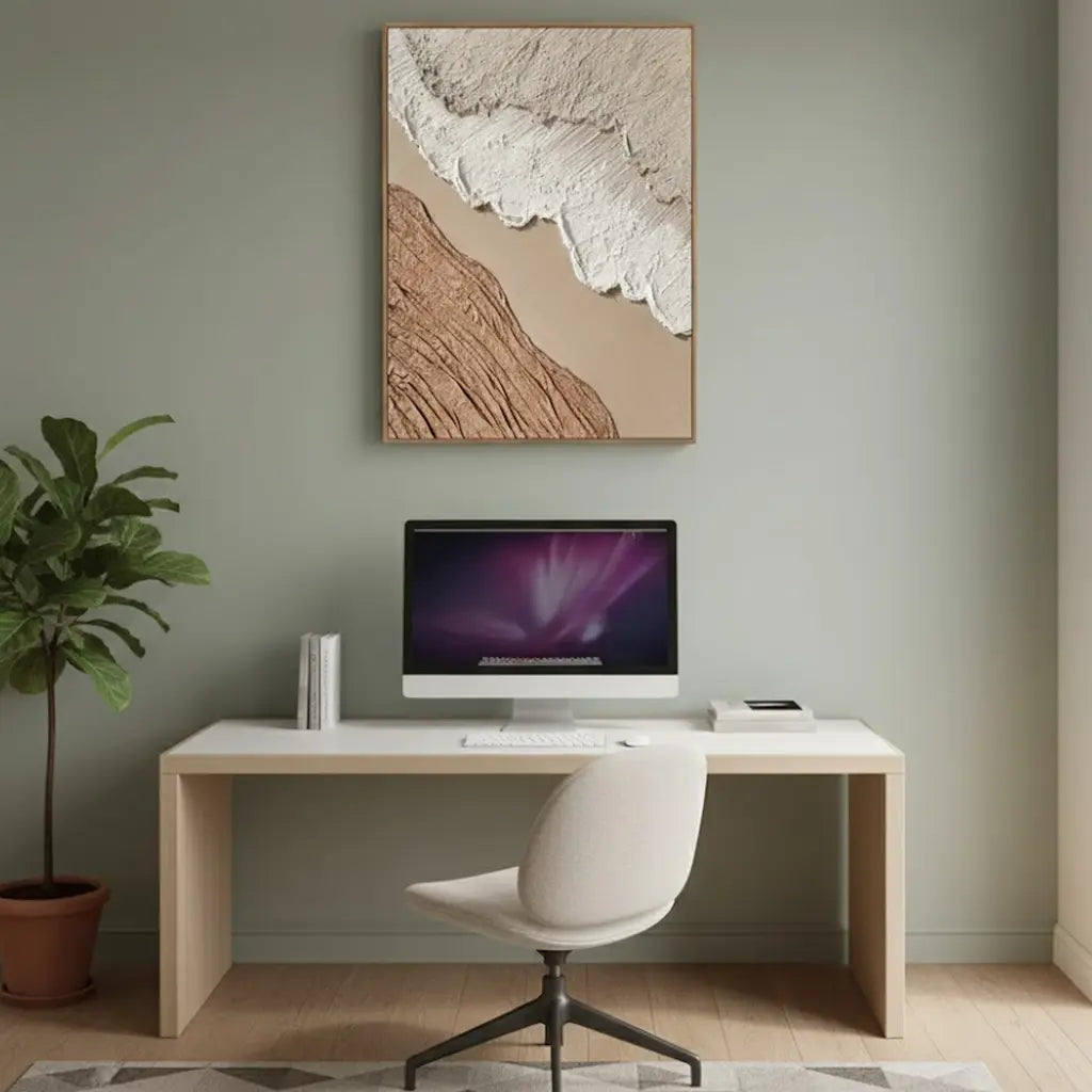Beige & Brown Abstract #P161 ArtiQuo