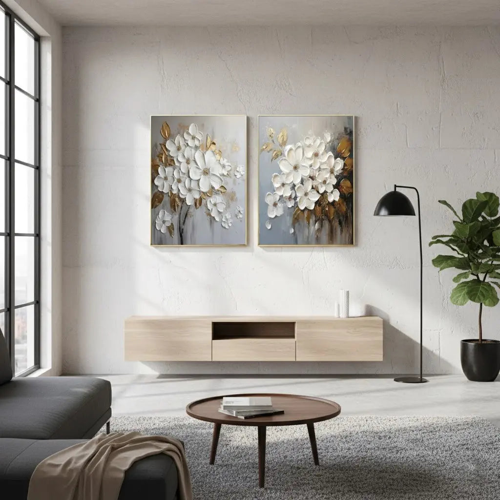 Flower And Tree Painting Set of 2 #P164 ArtiQuo