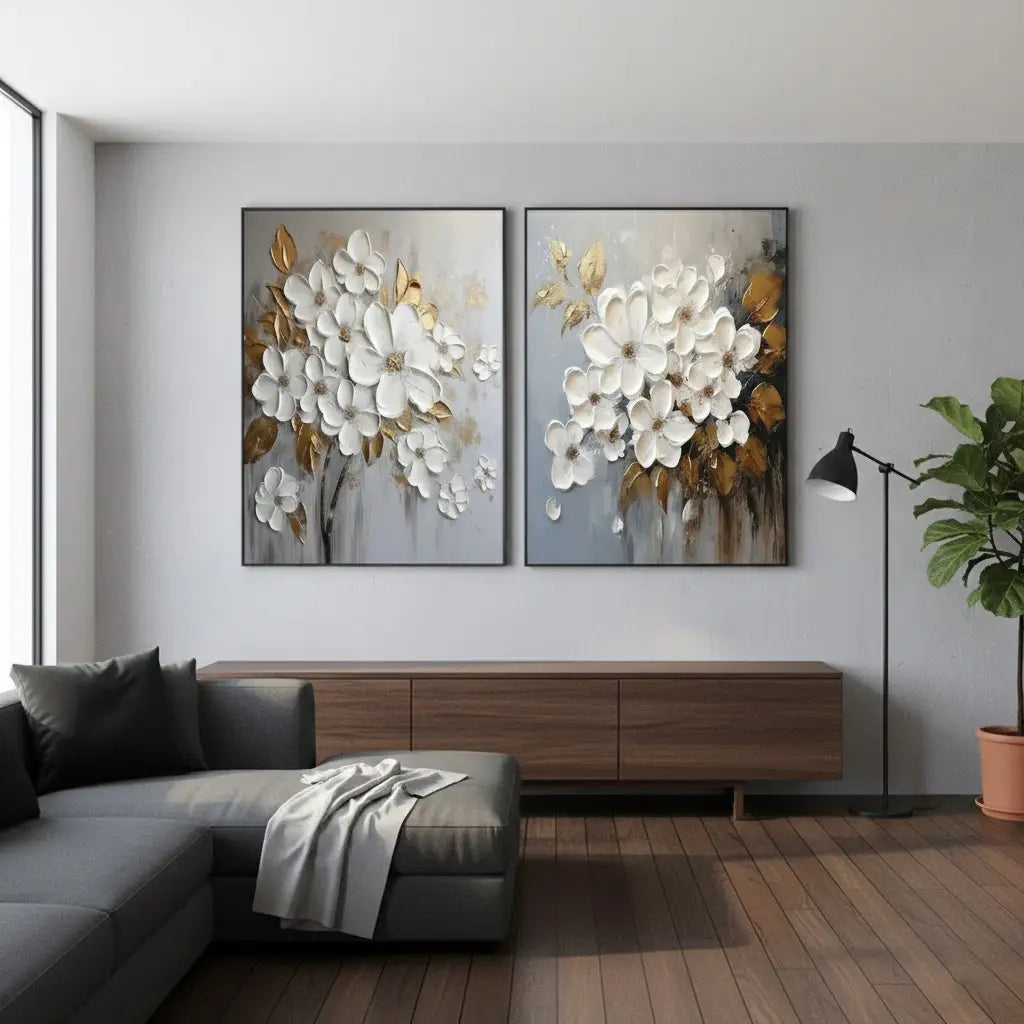 Flower And Tree Painting Set of 2 #P164 ArtiQuo