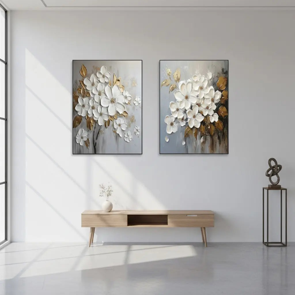 Flower And Tree Painting Set of 2 #P164 ArtiQuo