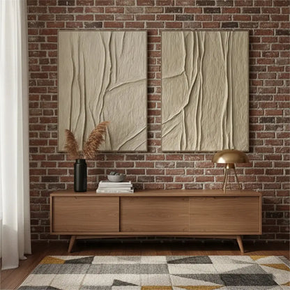Beige & Brown Abstract Set of 2 #PB167 ArtiQuo