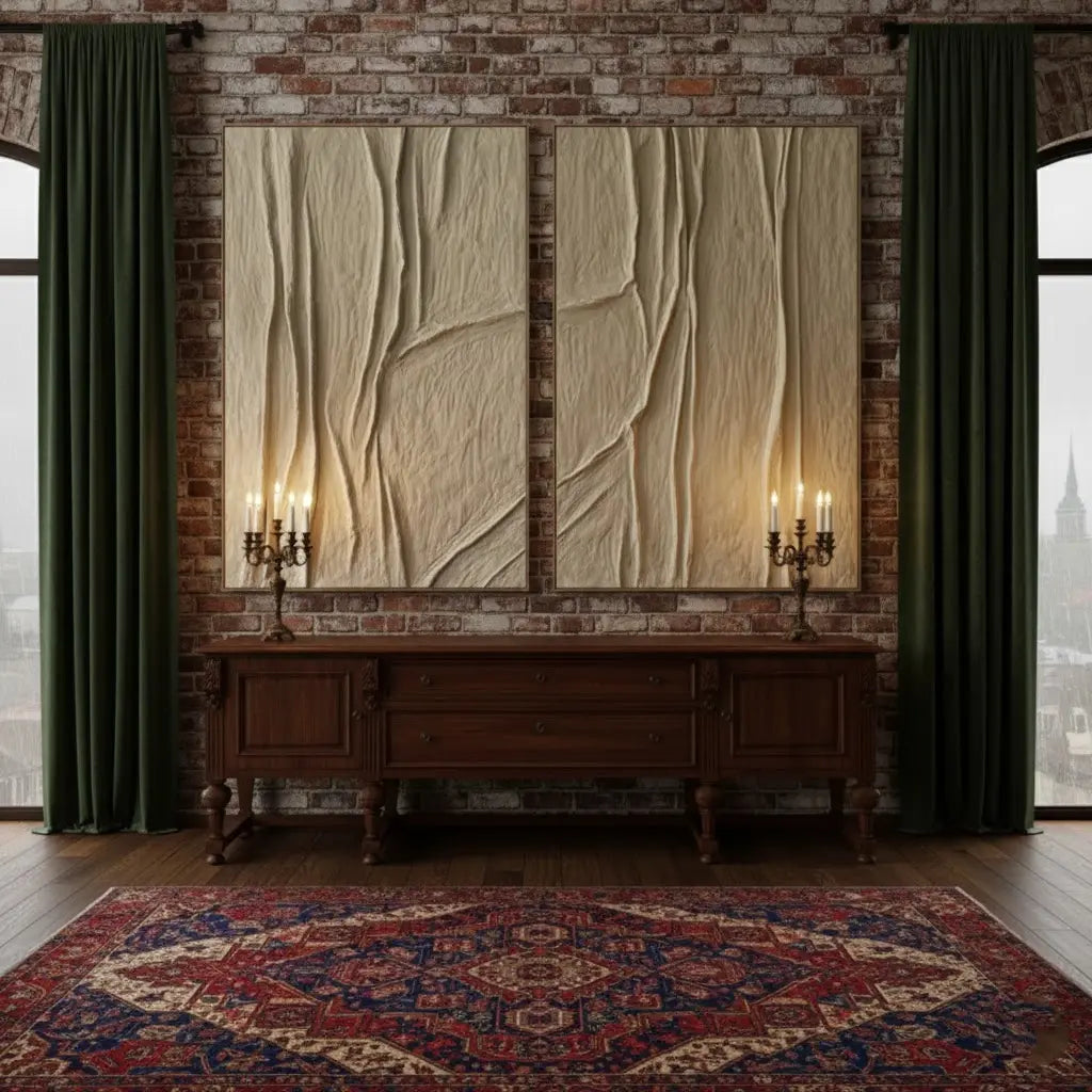 Beige & Brown Abstract Set of 2 #PB167 ArtiQuo