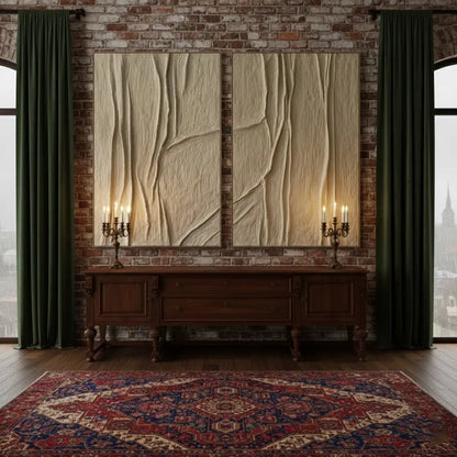 Beige & Brown Abstract Set of 2 #PB167 ArtiQuo